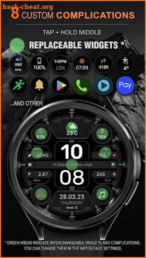 WFP 332 Futuristic watch face screenshot