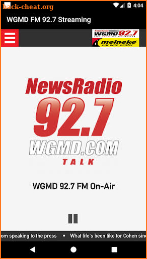 WGMD FM 92.7 Streaming screenshot
