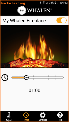 Whalen Fireplace Bluetooth App screenshot