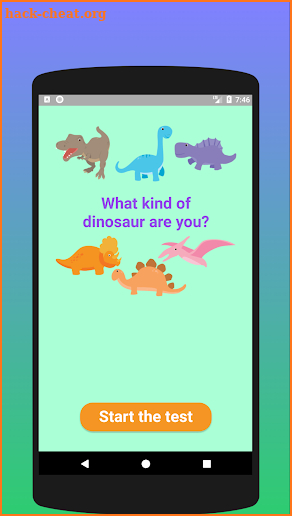 What dinosaur are you? Test screenshot