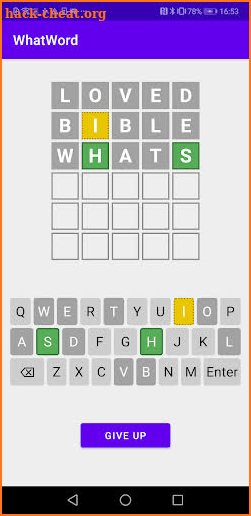 What Word (Wordle/Lingo) screenshot