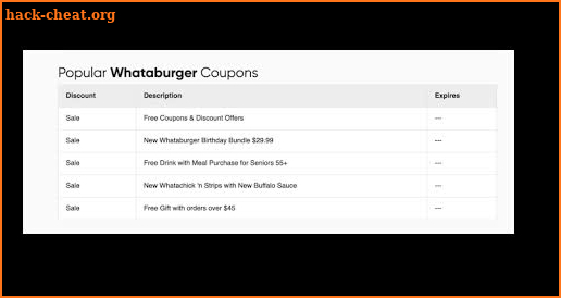 Whataburger - Restaurants Coupons Deals - Burgers screenshot
