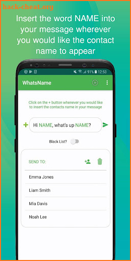 WhatsName  - Broadcasts Personal WhatsApp screenshot