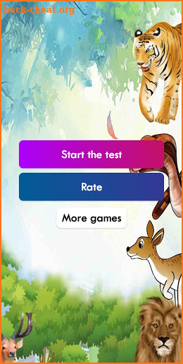 Which animal are you? Test screenshot