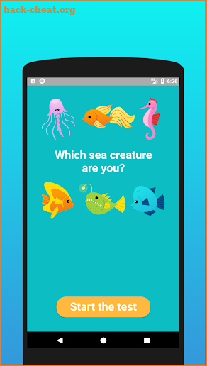 Which sea creature are you? Test screenshot