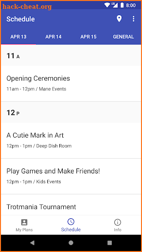 Whinny City Convention Schedule screenshot