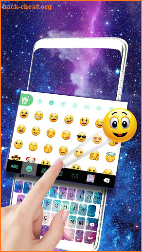 White 3D Galaxy Keyboard Theme screenshot