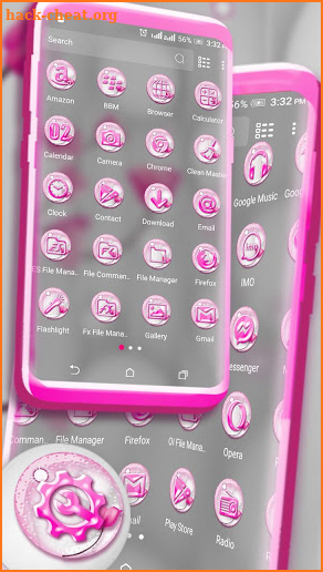 White and Pink Flower Launcher Theme screenshot