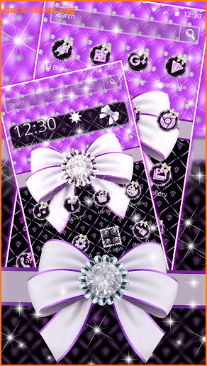 White Bow Diamond Theme screenshot