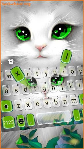 White Cute Cat Keyboard Theme screenshot
