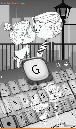 White Cute Love Keyboard Theme screenshot
