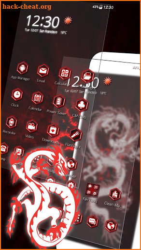 White Red Dragon Fire Theme screenshot