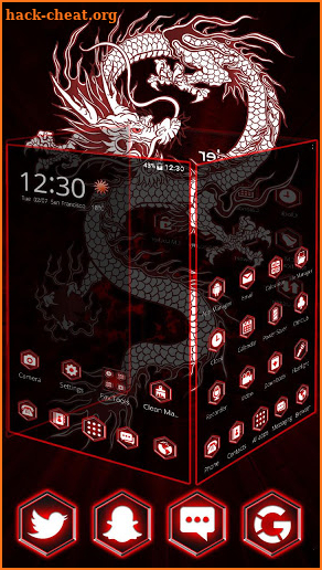 White Red Dragon Fire Theme screenshot