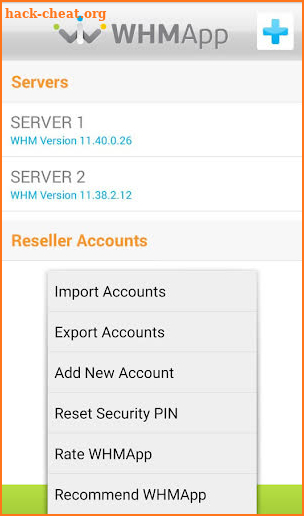 WHM App for Root & Reseller screenshot
