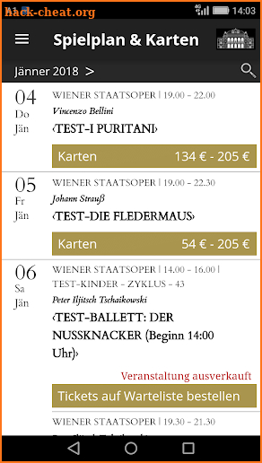 Wiener Staatsoper Tickets screenshot