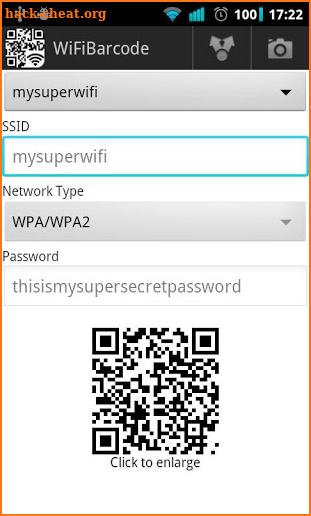 WiFi Barcode screenshot