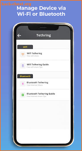 Wifi-Bluetooth Tethering : Free Internet Share screenshot