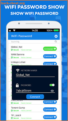 Wifi password master key show screenshot