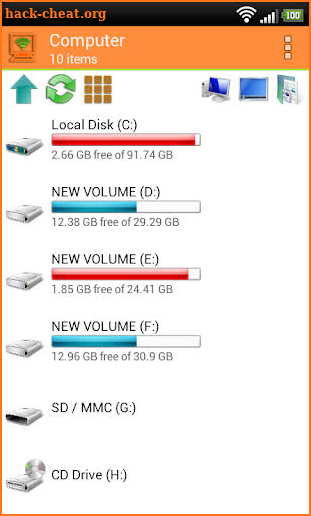 WiFi PC File Explorer screenshot