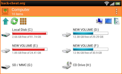 WiFi PC File Explorer screenshot