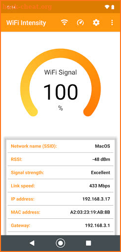 WiFi signal strength meter screenshot