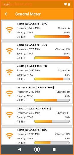 WiFi signal strength meter screenshot