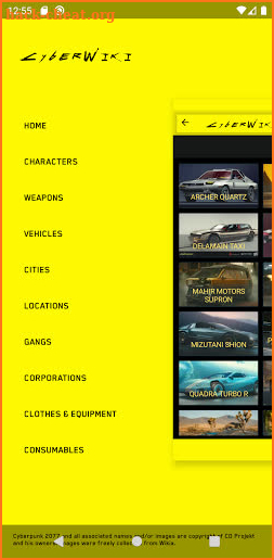 Wiki Cyberpunk 2077 (fan app) screenshot