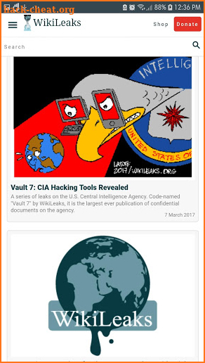 Wikileaks Android screenshot