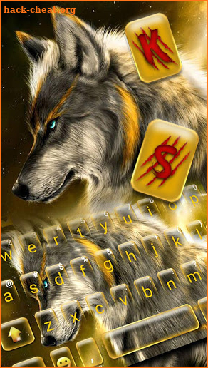 Wild Golden Wolf Keyboard Theme screenshot