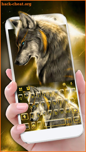 Wild Golden Wolf Keyboard Theme screenshot