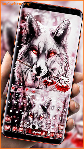 Wild Ice Wolf Keyboard Theme screenshot