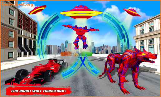 Wild Wolf Robot Transforming Flying Car Robot Game screenshot