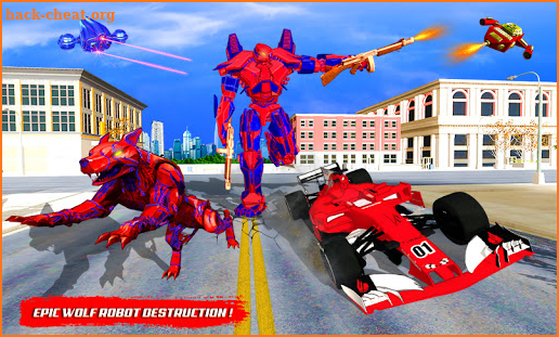 Wild Wolf Robot Transforming Flying Car Robot Game screenshot