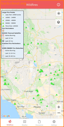 Wildfire - NOAA Fire Map Info screenshot