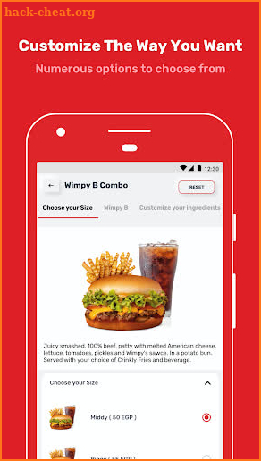 Wimpy Egypt Order Food Online screenshot