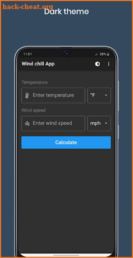 Wind chill App screenshot