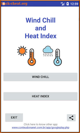 Wind Chill - Heat Index - Calculator screenshot