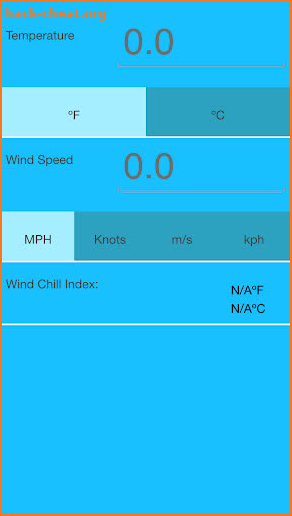Windchill Calculator screenshot