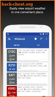 Windsock - Automatic METAR/TAF screenshot