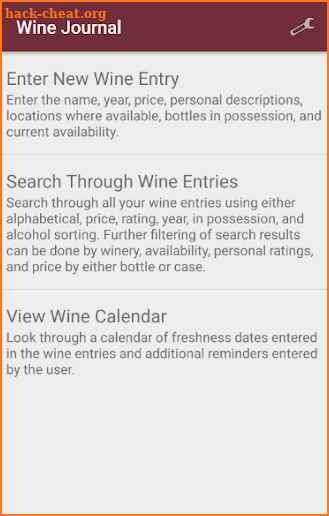 Wine Journal screenshot