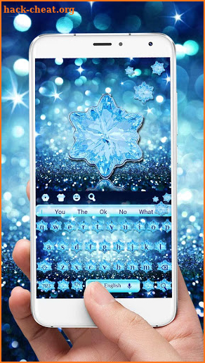 Winter Blue Diamond Snowflake Keyboard screenshot