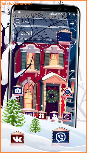 Winter House Snow Fall Launcher Theme screenshot