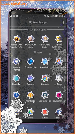 Winter Snowflake Theme screenshot