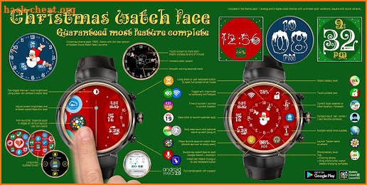 Winter Watch Face Pack Free - Snow Santa Christmas screenshot