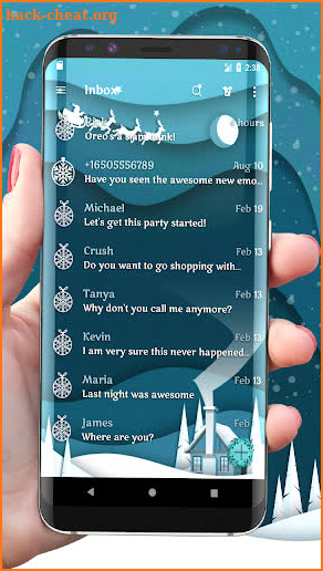 Winter Wonderland Animated SMS Theme screenshot