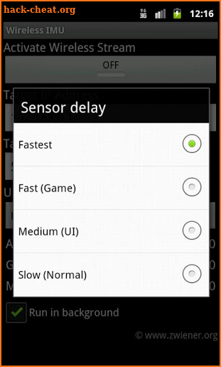Wireless IMU screenshot