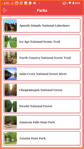 Wisconsin National and State Parks screenshot