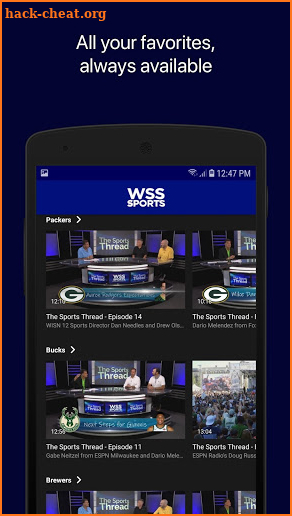 Wisconsin Sports Stream screenshot