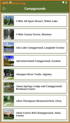 Wisconsin State RV Parks & Cam screenshot