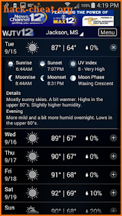 WJTV Weather screenshot